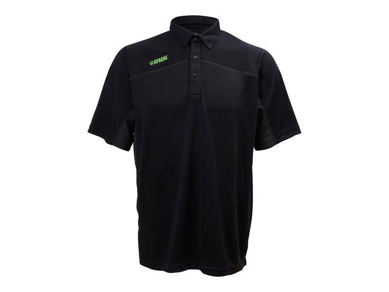 Apache Langley Black Performance Work Polo Shirt XXL 47/49in APALANGXXL