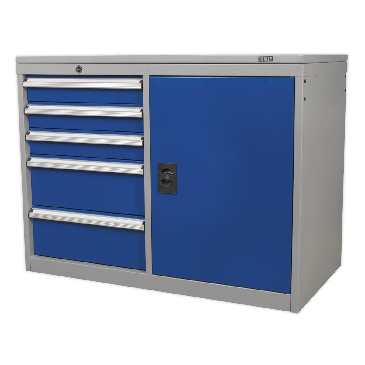 Sealey Industrial Cabinet/Workstation 5 Drawer & 1 Shelf Locker API1103B