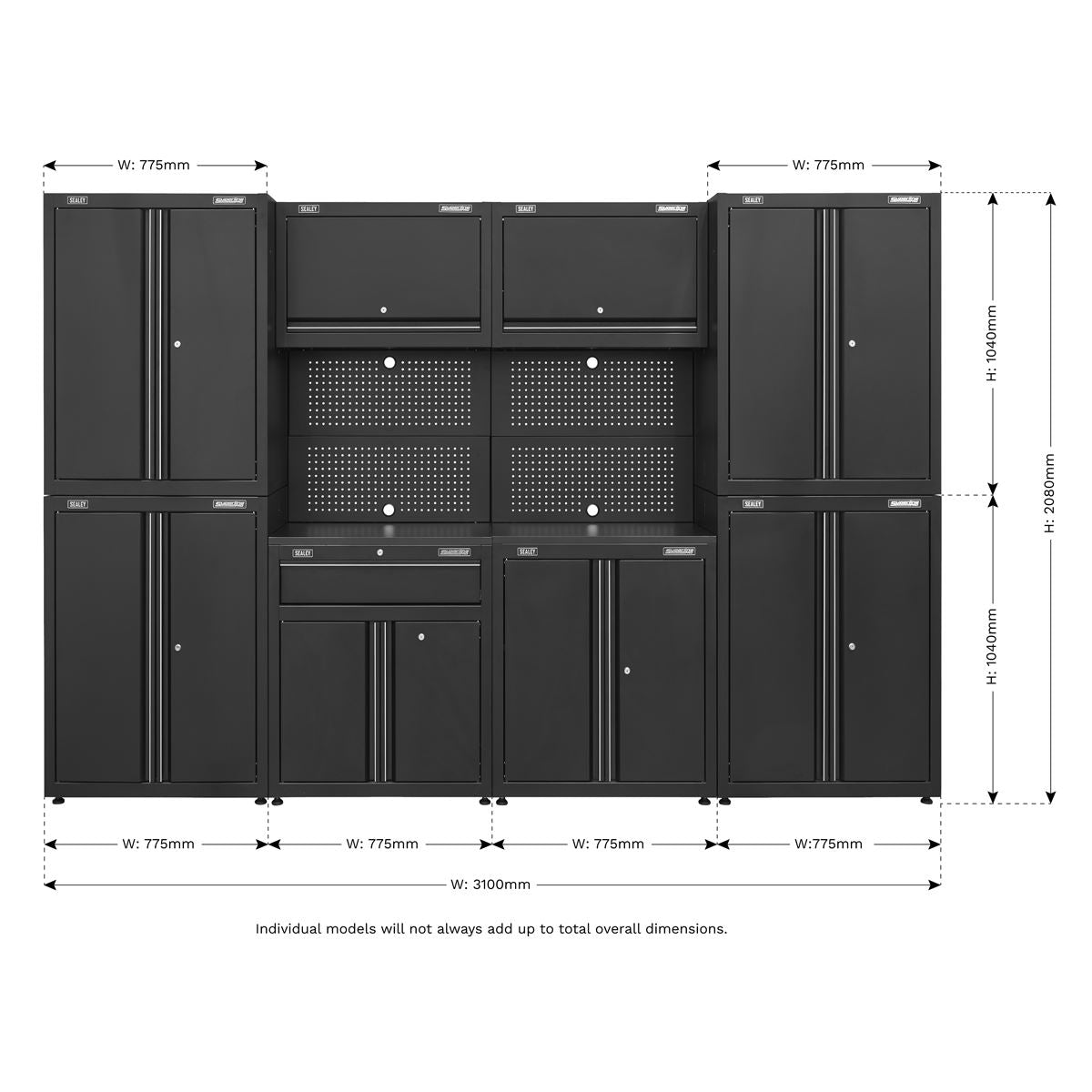 Sealey Rapid-Fit 3.1m Modular Garage Storage System APMS10HFP