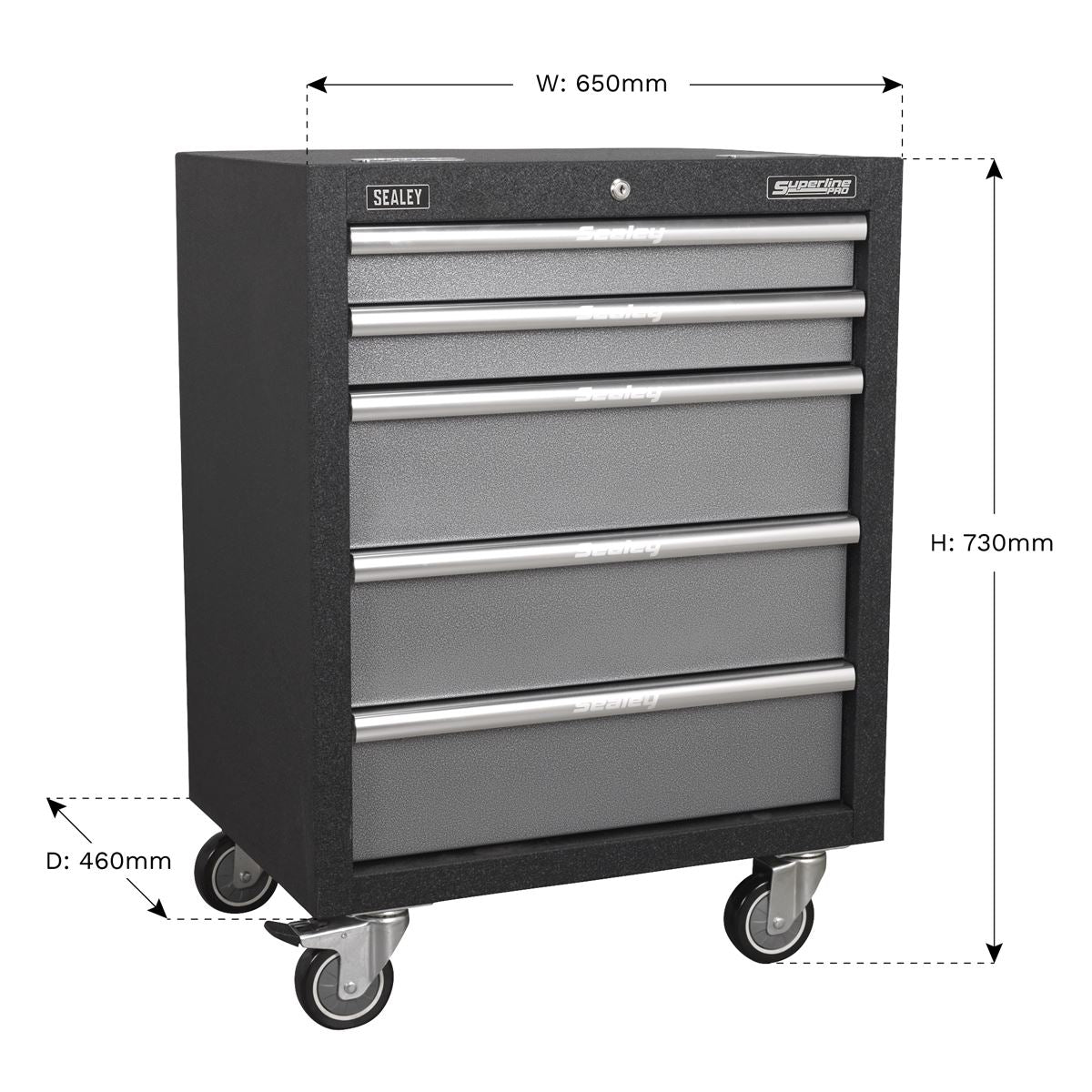Sealey Modular 5 Drawer Mobile Cabinet 650mm APMS58