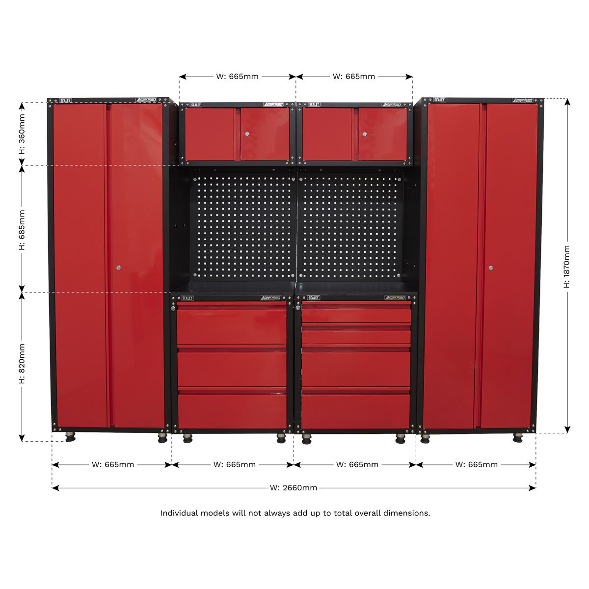 Sealey American PRO® 2.6m Storage System APMS80COMBO2