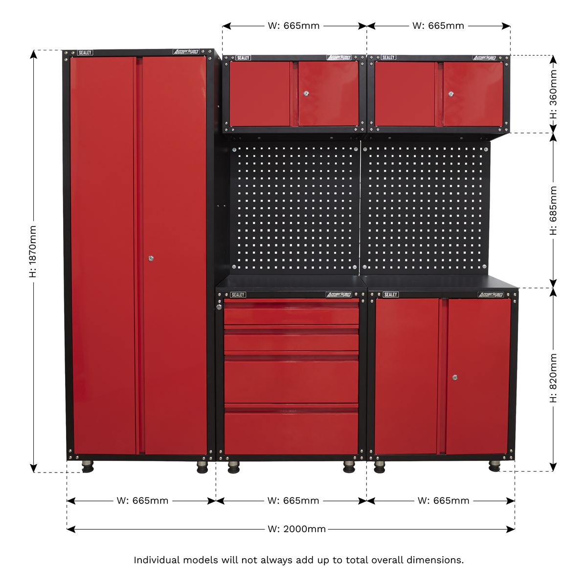 Sealey American PRO® 2.0m Storage System APMS80COMBO3