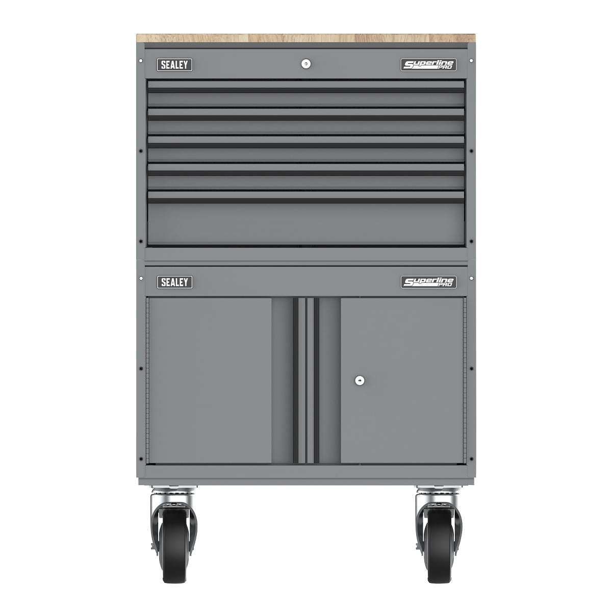 Sealey Superline PRO® Connect Modular Storage System with Rubber Wood Worktop 678mm APMSCCOMBO7