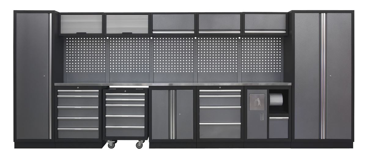 Sealey Superline PRO® 4.9m Storage System - Stainless Worktop APMSSTACK01SS