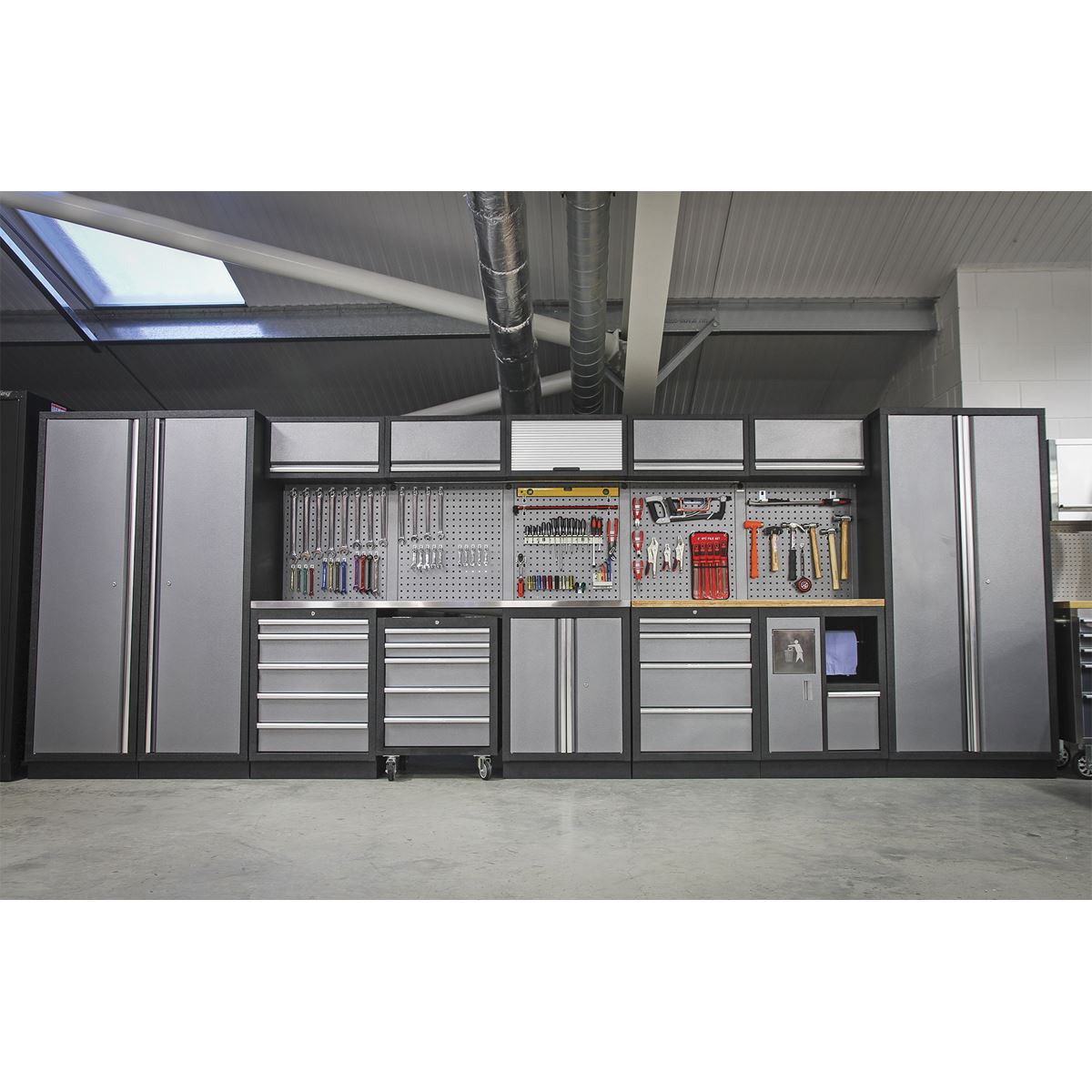 Sealey Superline PRO® 4.9m Storage System - Wood Worktop APMSSTACK01W