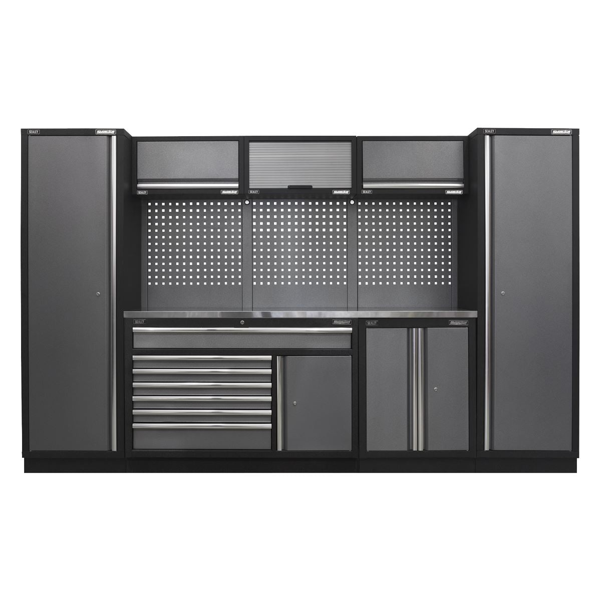 Sealey Superline PRO® 3.24m Storage System - Stainless Steel Worktop APMSSTACK13SS