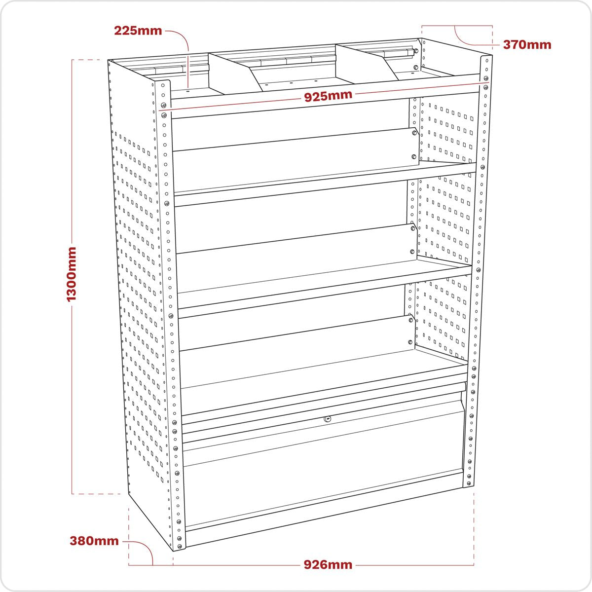 Sealey Modular Slanted Shelf Van Storage System Steel Construction APMSVCOMBO2