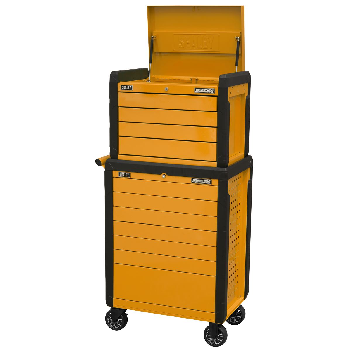 Sealey Orange Toolbox Combination 11 Drawer Push To Open Inc Liner APPDSTACKO