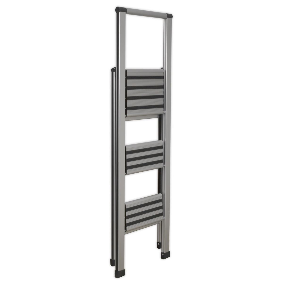 Sealey Aluminium Professional Folding Step Ladder 3-Step 150kg Capacity APSL3