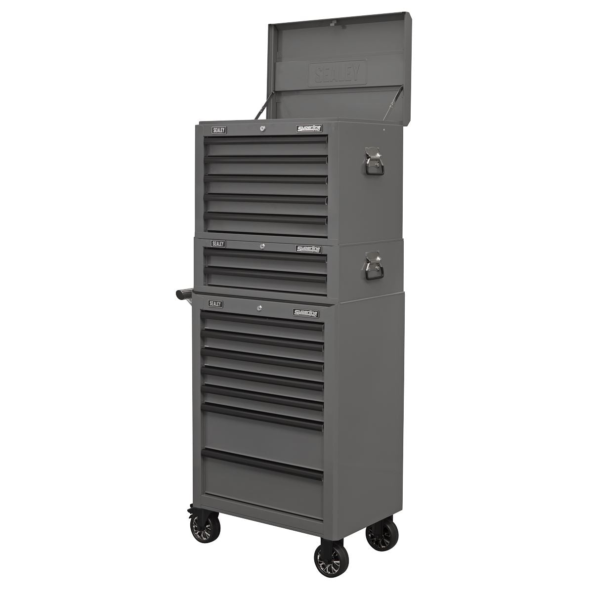 Sealey Grey Toolbox Combination 14 Drawer with Ball-Bearing Slides APSTACKTGR