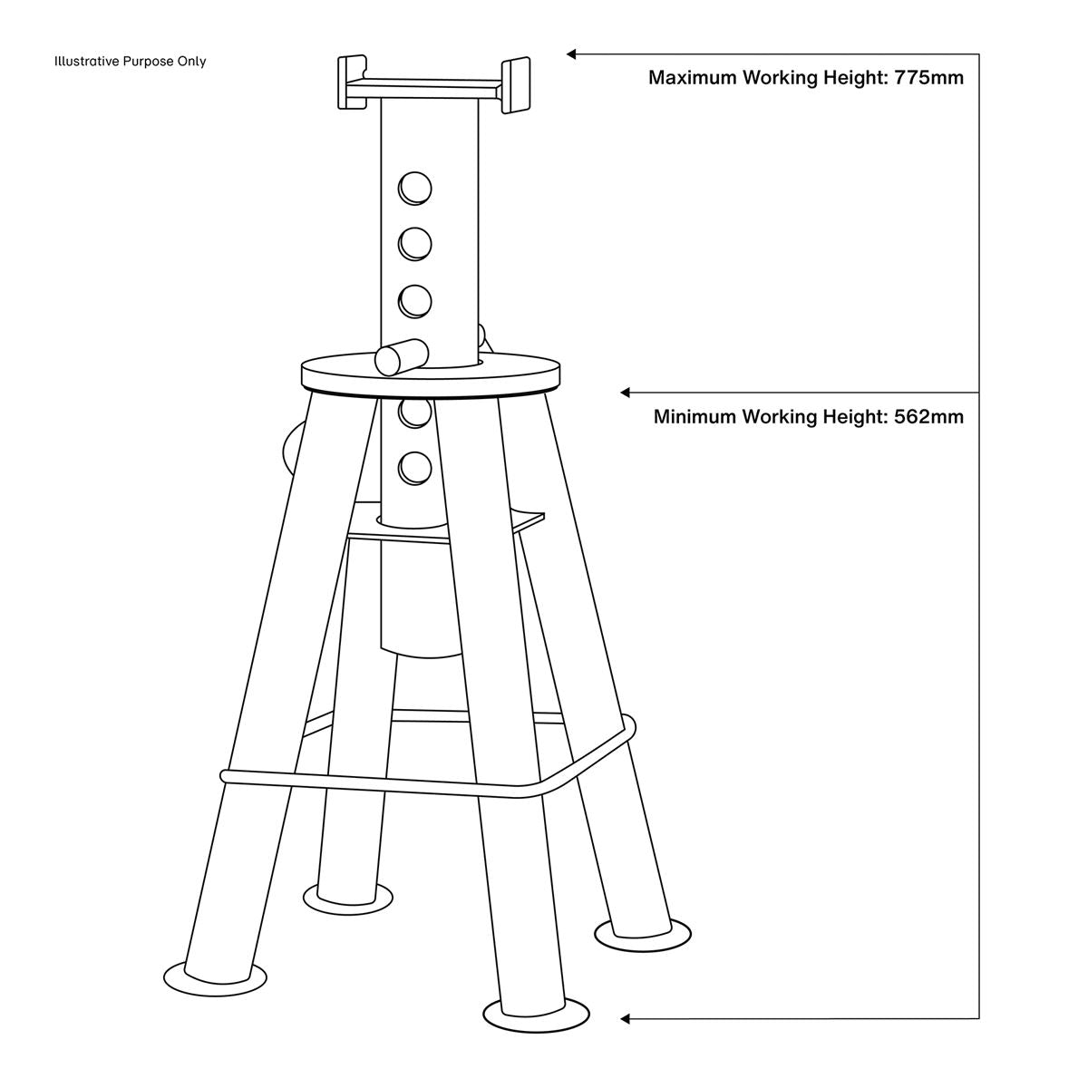 Sealey Axle Stands (Pair) 10 Tonne Capacity per Stand AS10