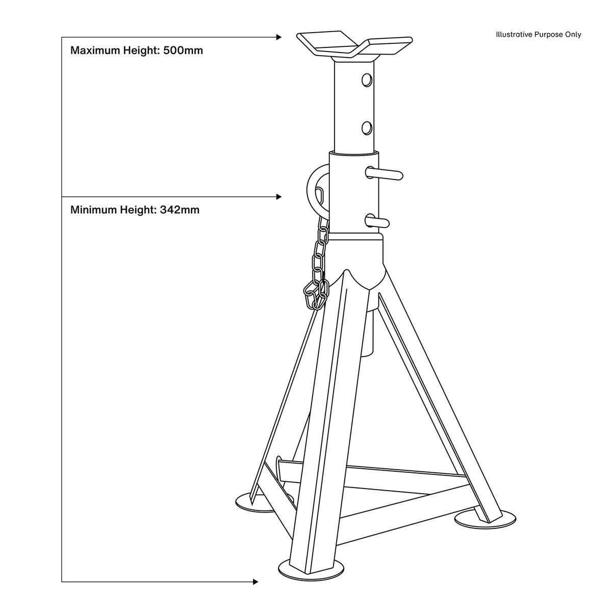 Sealey Axle Stands (Pair) 2.5 Tonne Capacity per Stand AS2500