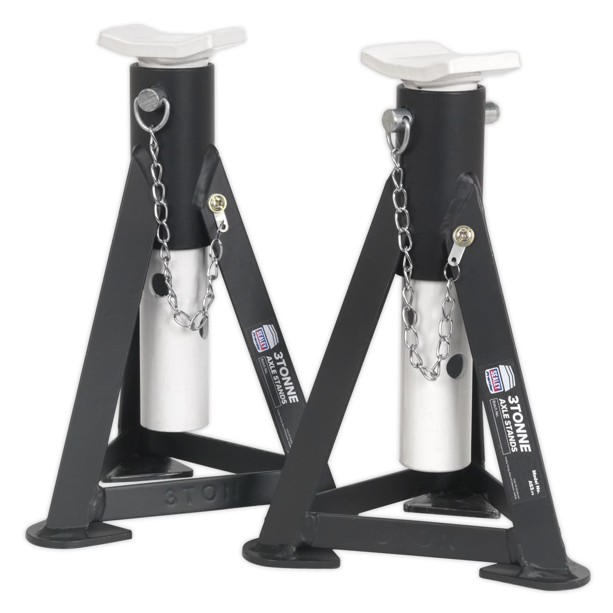 Sealey Axle Stands (Pair) 3 Tonne Capacity per Stand - White AS3