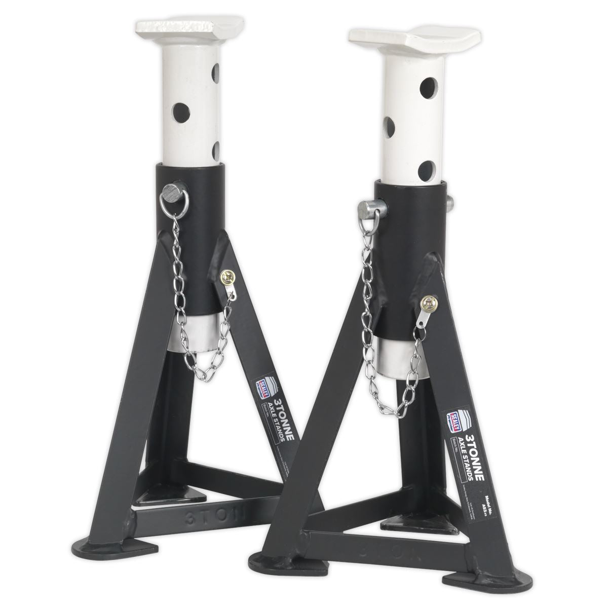 Sealey Axle Stands (Pair) 3 Tonne Capacity per Stand - White AS3