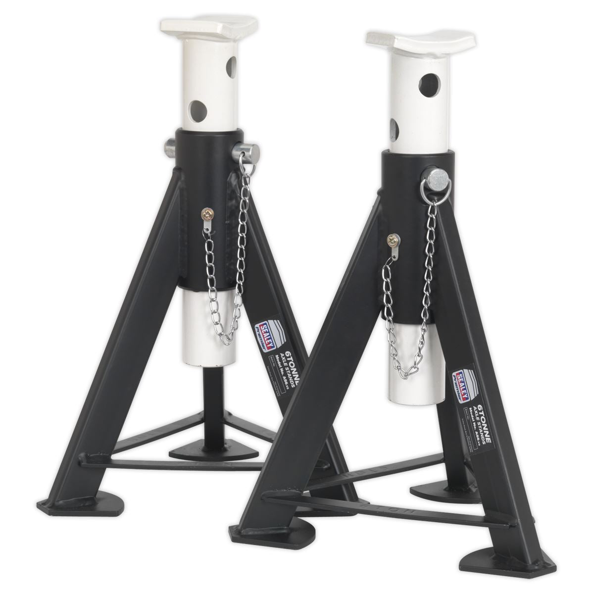 Sealey Axle Stands (Pair) 6 Tonne Capacity per Stand - White AS6