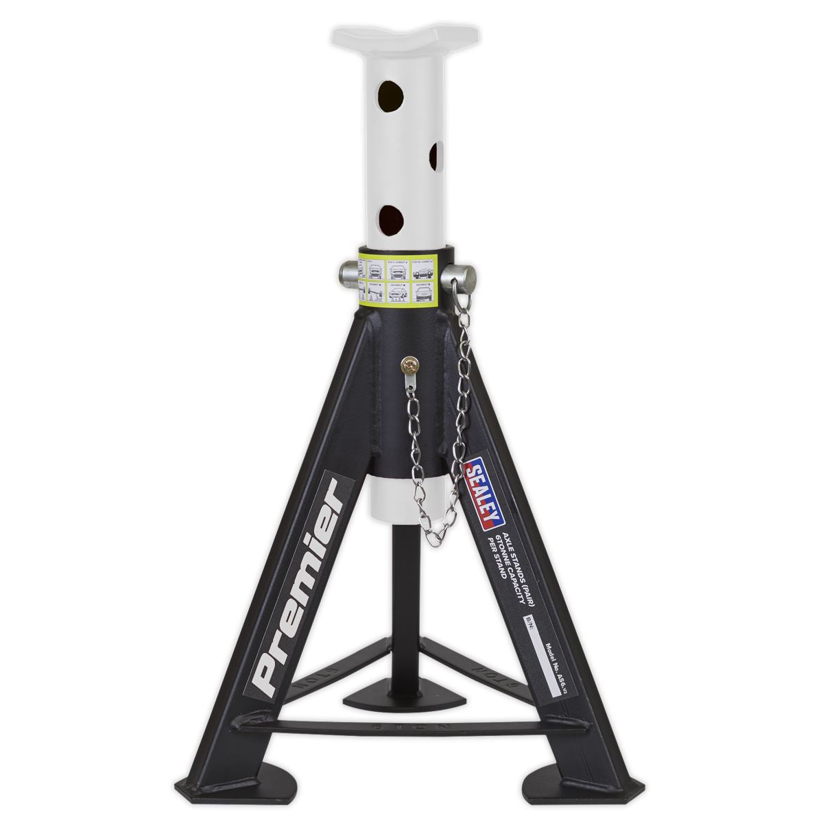 Sealey Axle Stands (Pair) 6 Tonne Capacity per Stand - White AS6