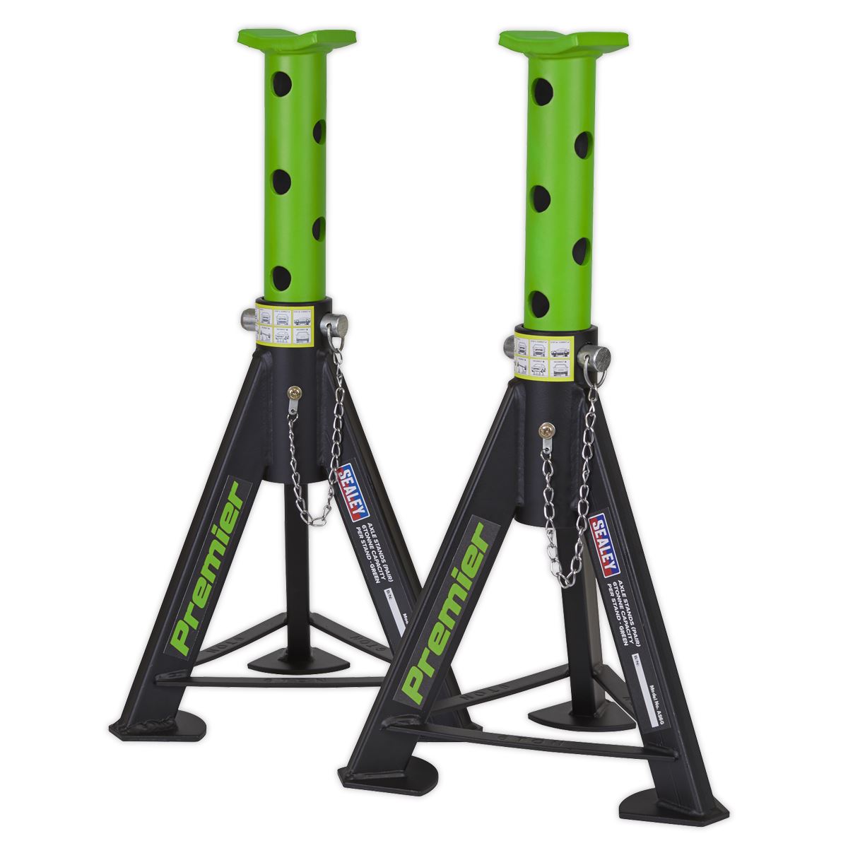 Sealey Axle Stands (Pair) 6 Tonne Capacity per Stand - Green AS6G