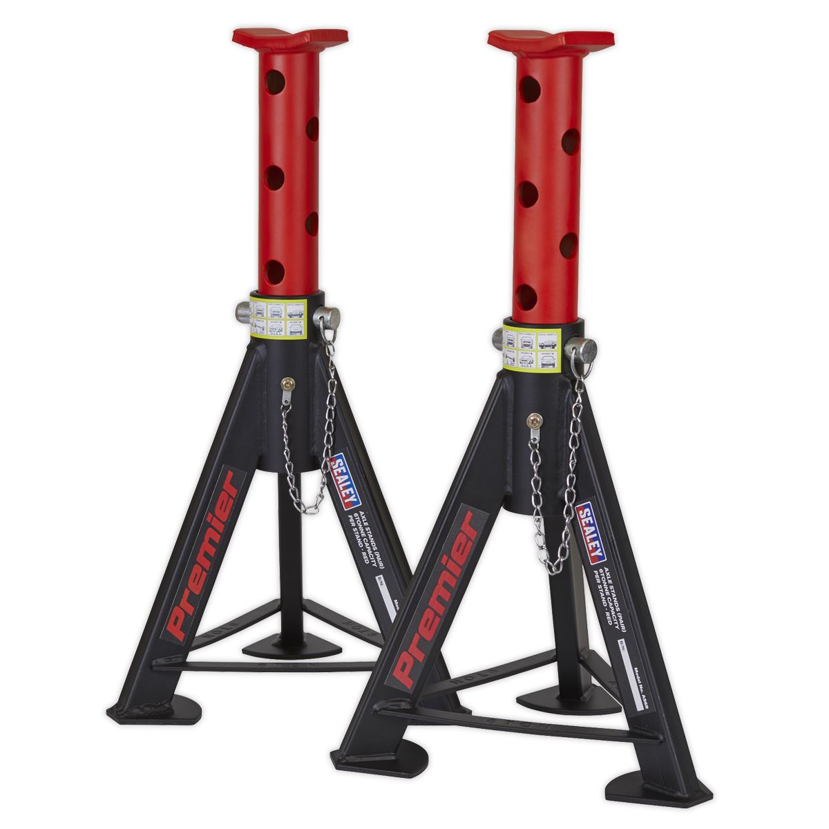 Sealey Axle Stands (Pair) 6 Tonne Capacity per Stand - Red AS6R
