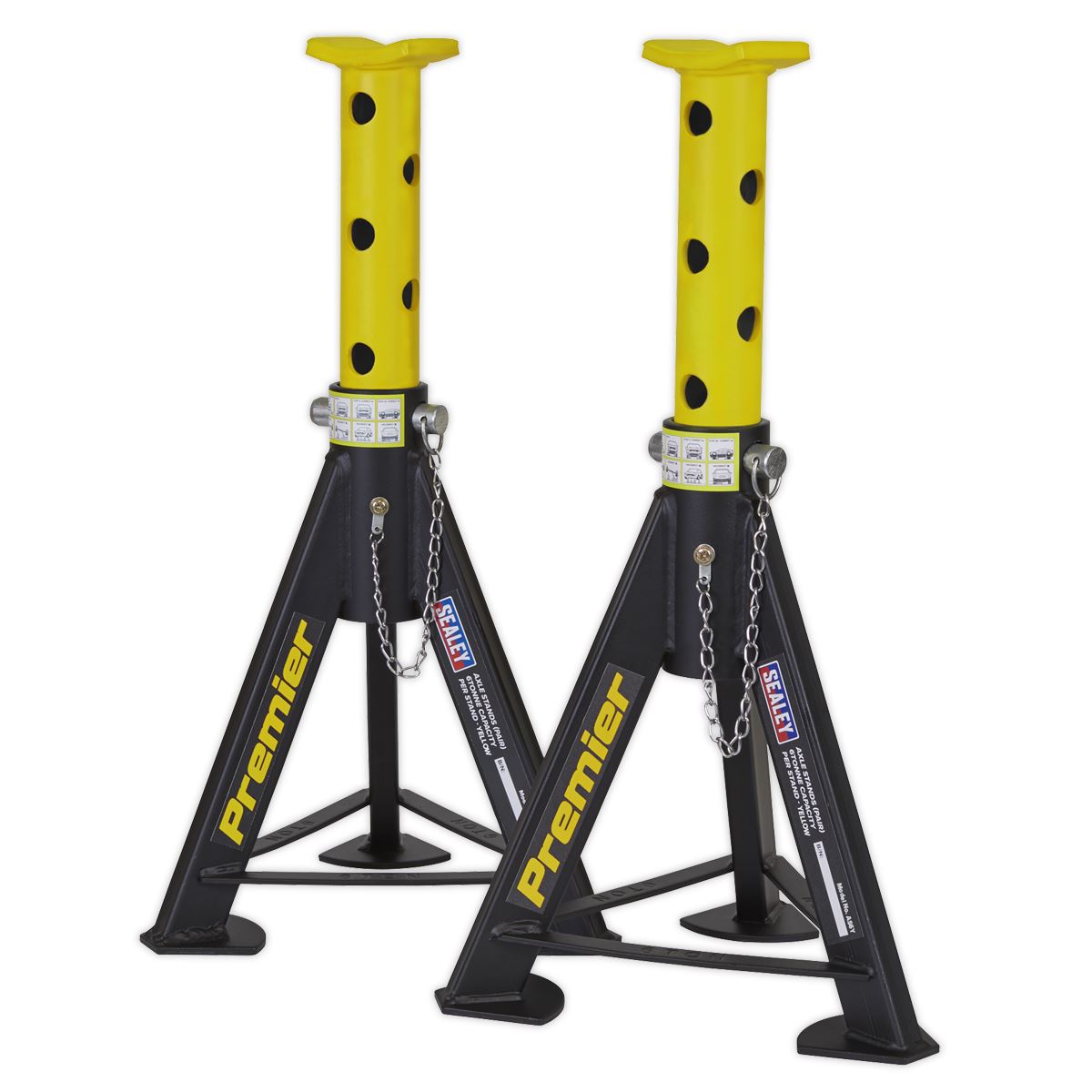 Sealey Axle Stands (Pair) 6 Tonne Capacity per Stand - Yellow AS6Y
