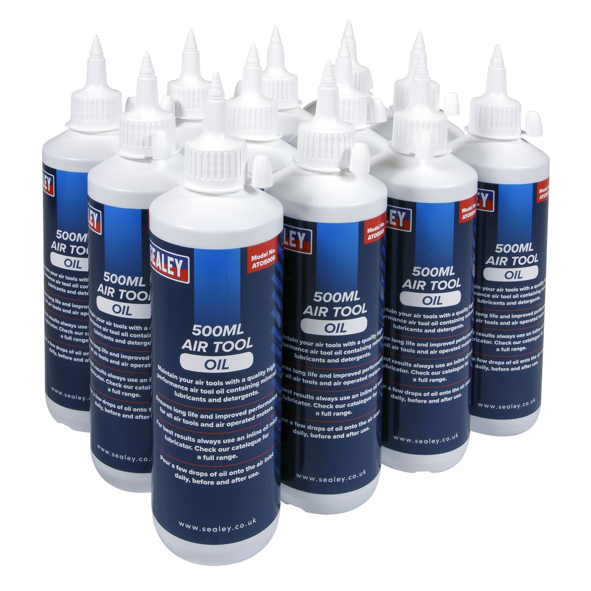 Sealey Air Tool Oil 500ml Pack of 12 For Maintaining Power Tools ATO/500