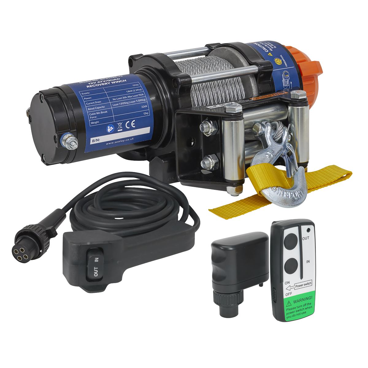 Sealey Wireless Winch ATV1135 Combo For ATV And Quad Bike Mounting ATV1135KIT