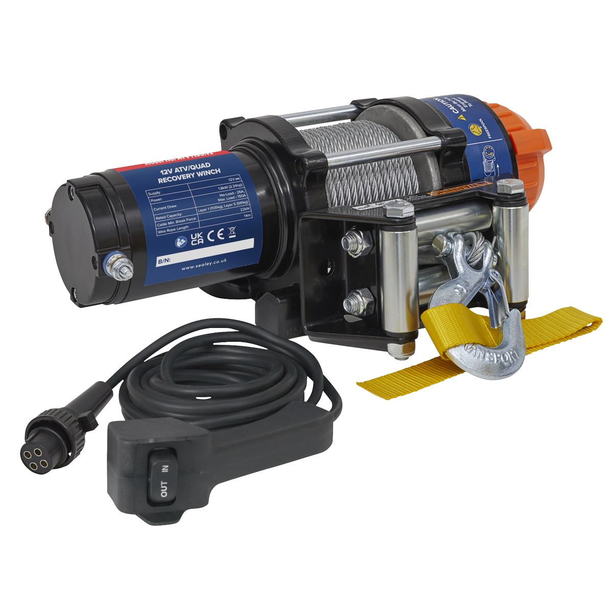 Sealey Wireless Winch ATV1135 Combo For ATV And Quad Bike Mounting ATV1135KIT