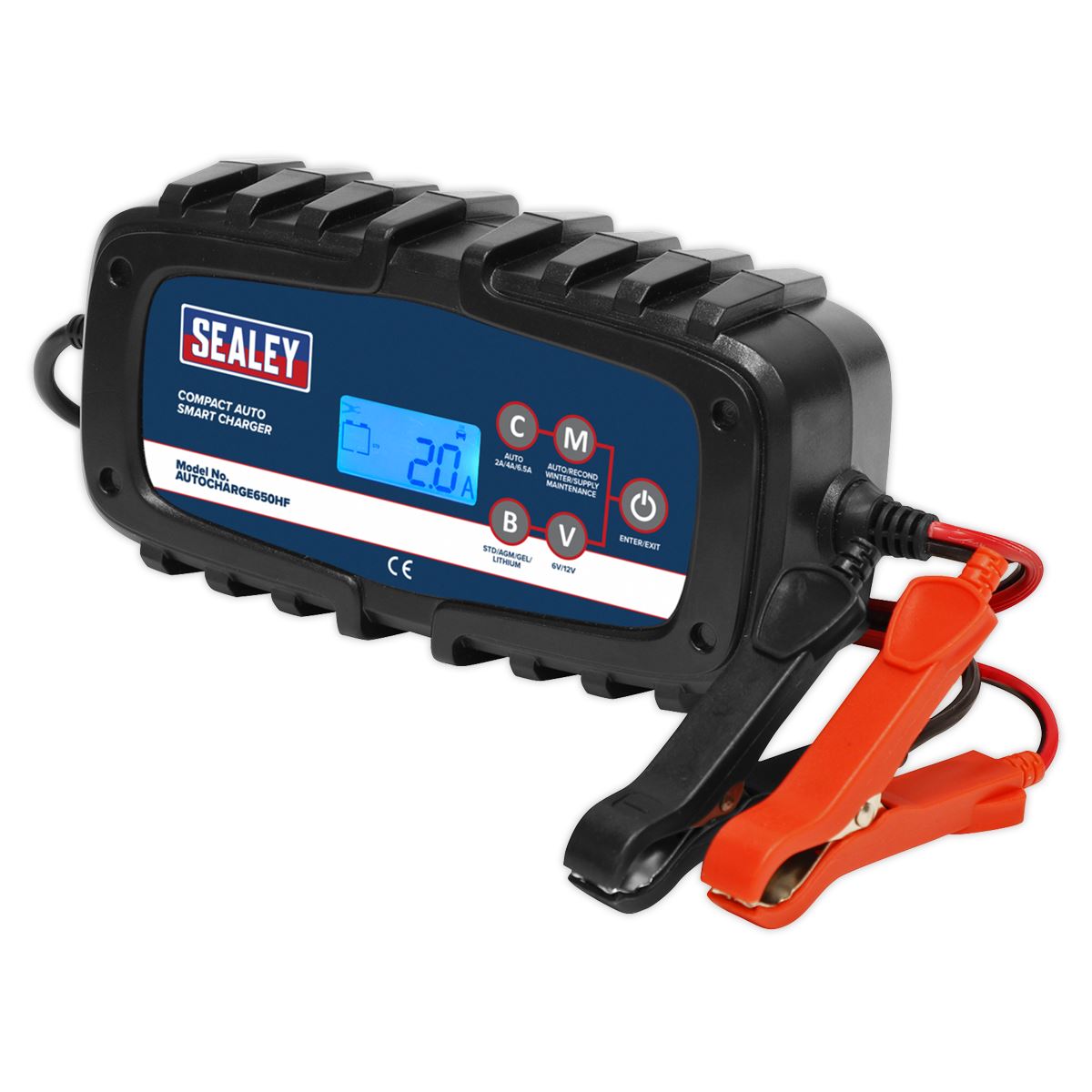 Sealey Compact Auto Smart Charger & Maintainer 6.5A 6/12V AUTOCHARGE650HF