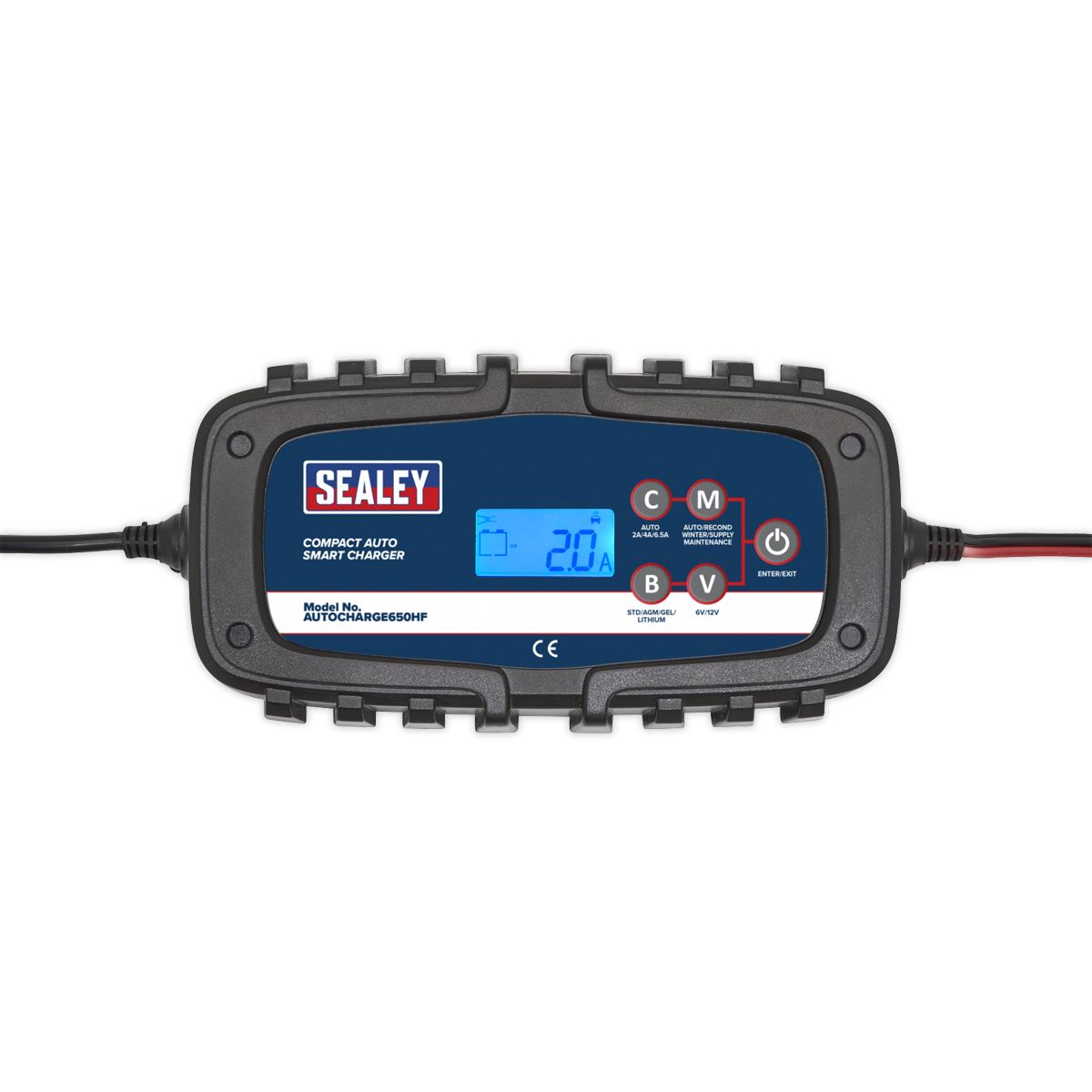 Sealey Compact Auto Smart Charger & Maintainer 6.5A 6/12V AUTOCHARGE650HF
