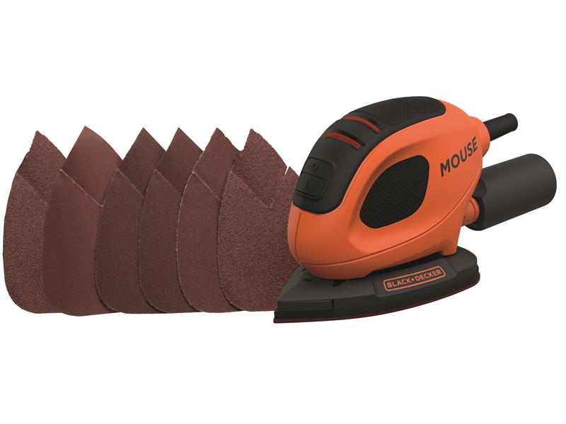 BLACK DECKER 55W Mouse Sander With 6 Sanding Sheets 240V B/DBEW230