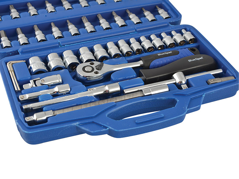 BlueSpot 1/4"D Metric Socket And Bit Set 46 Piece Including Hex & Torx B/S01530