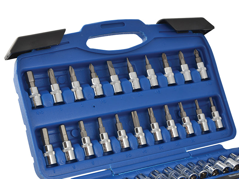 BlueSpot 1/4"D Metric Socket And Bit Set 46 Piece Including Hex & Torx B/S01530
