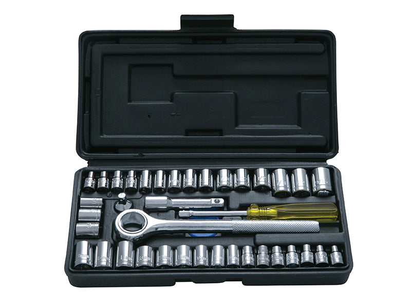 BlueSpot Metric Imperial Mixed Drive Socket Set 40 Piece Single Hex B/S01535