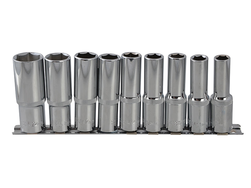 BlueSpot Metric 1/2in Drive Deep Socket Set 9 Piece Single Hex B/S01541