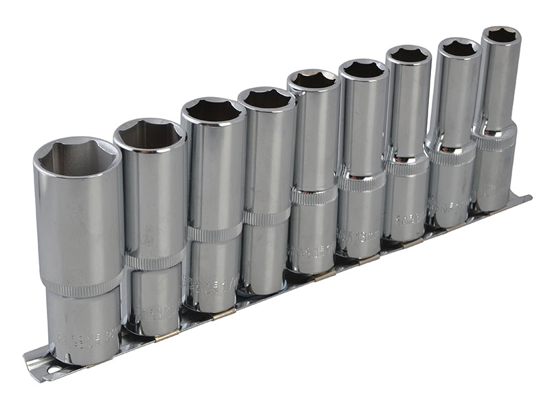 BlueSpot Metric 1/2in Drive Deep Socket Set 9 Piece Single Hex B/S01541