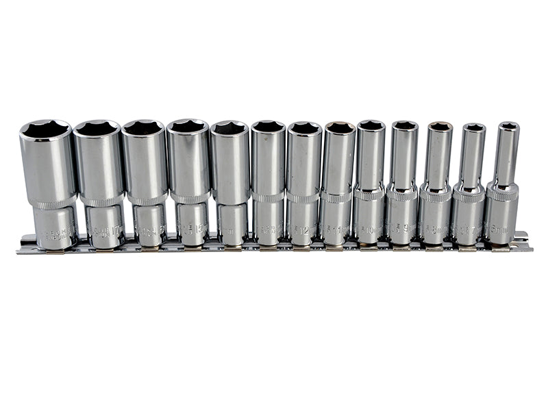 BlueSpot Metric 3/8in Drive Deep Socket Set 13 Piece Single Hex B/S01542