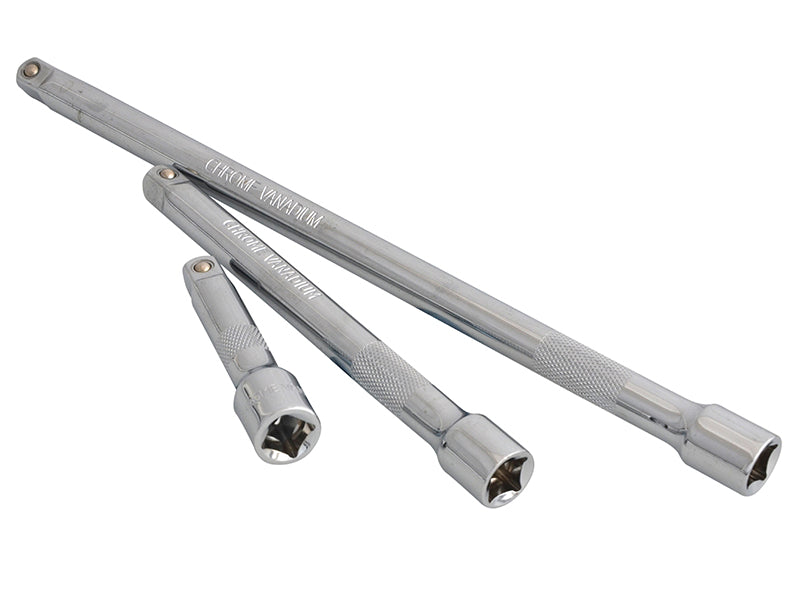 BlueSpot 3/8in Square Drive Extension Bar Set 3 Piece 75,125 & 255mm B/S02072