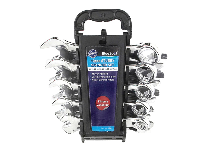 BlueSpot Tools Stubby Combination Spanner Set, 10 Piece B/S04110