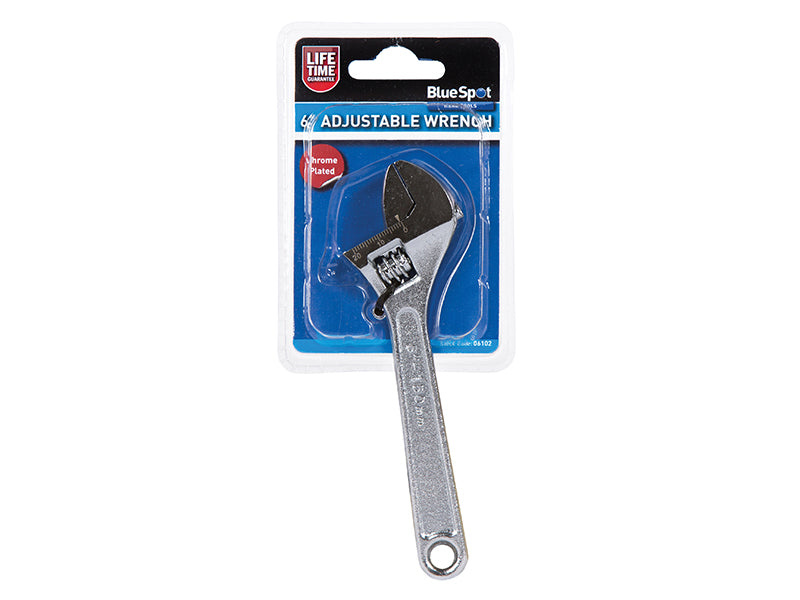 BlueSpot Tools Adjustable Wrench 150mm 6in Chrome Jaw Capacity 21mm B/S06102