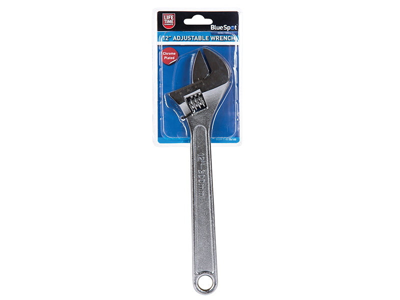BlueSpot Tools Adjustable Wrench 300mm 12in Chrome Jaw Capacity 35mm B/S06105