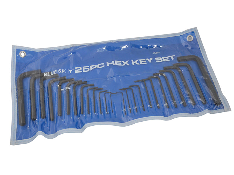 BlueSpot Tools Metric & Imperial Hexagon Key Pouch Set, 25 Piece B/S15307