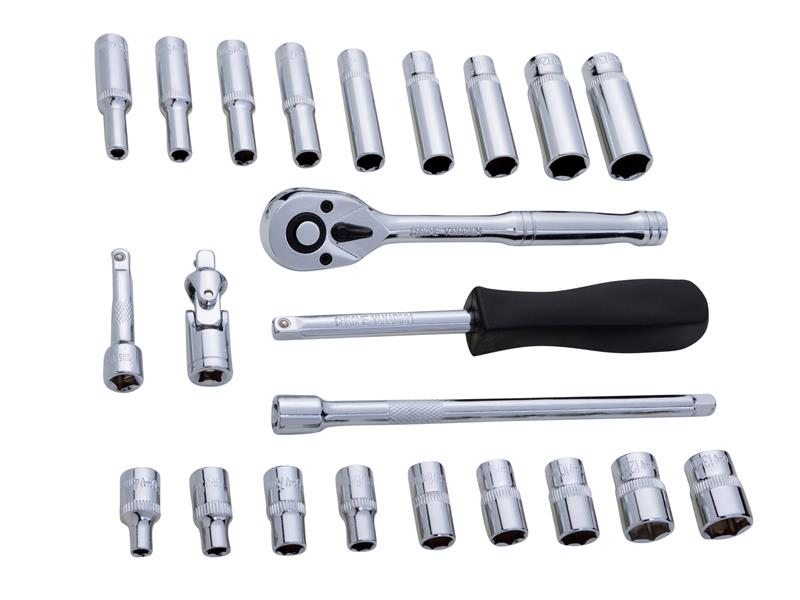 BlueSpot Tools 1/4in Metric Socket Set, 24 Piece B/S1531