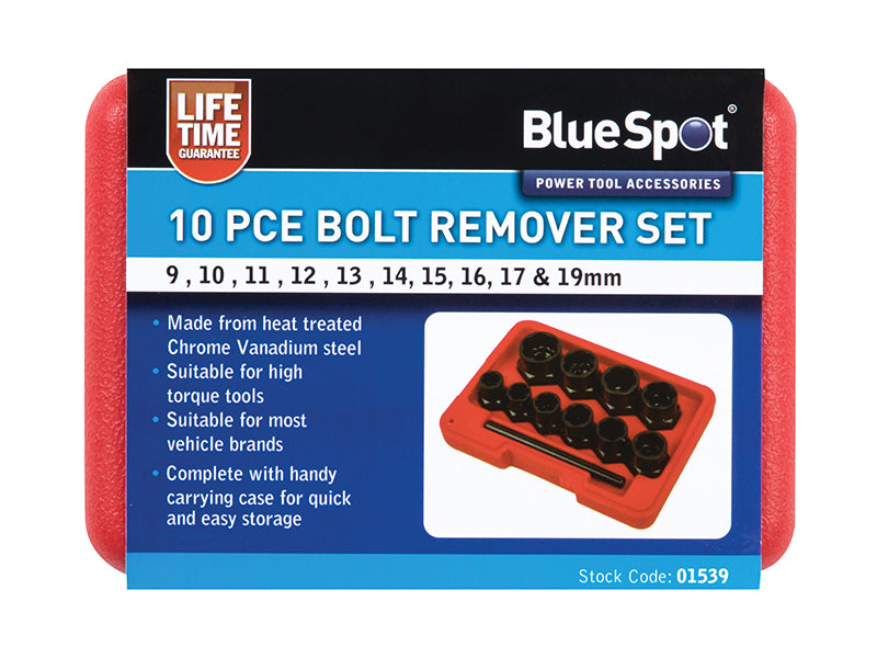 BlueSpot Tools Bolt Remover Set 9-19mm 10 Piece B/S1539