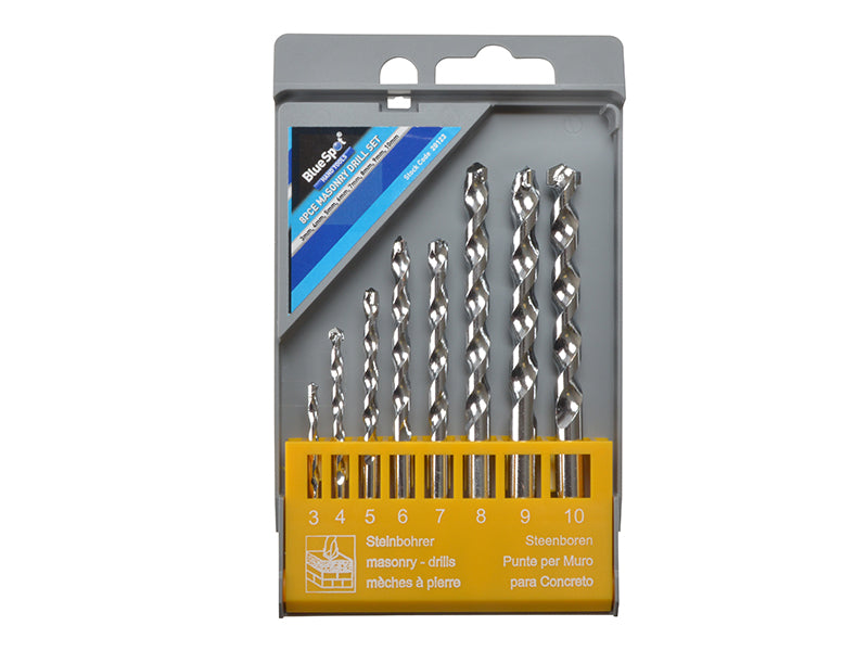BlueSpot Tools Masonry Drill Set, 8 Piece 3-10mm B/S20123