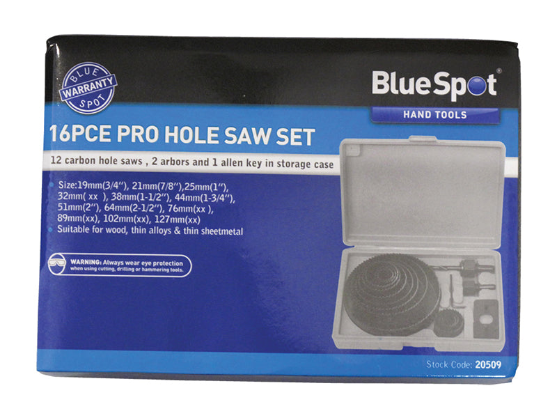 BlueSpot Tools Multi Holesaw Set, 16 Piece 19-127mm B/S20509