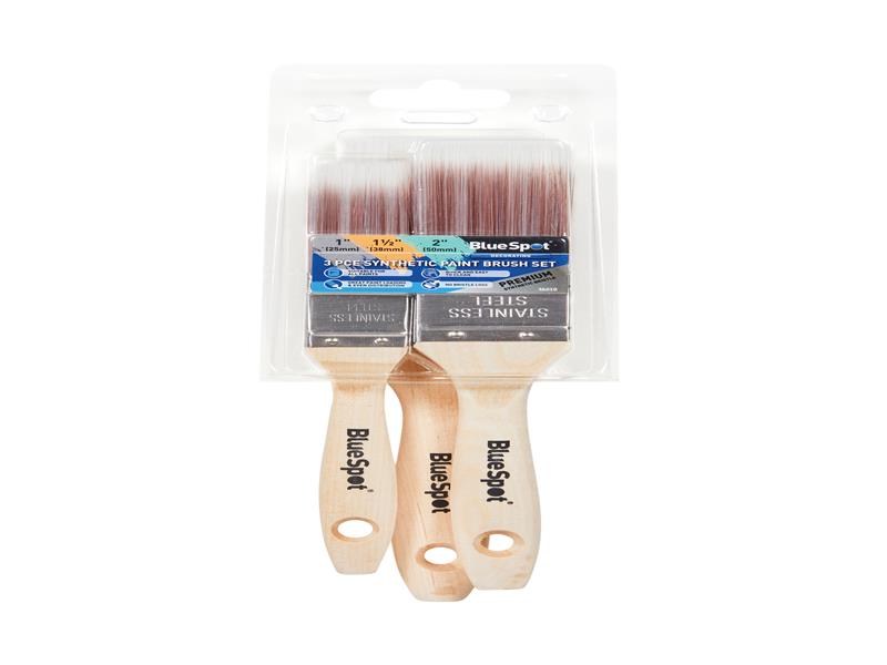 BlueSpot Tools Synthetic Paint Brush Set, 3 Piece B/S36010