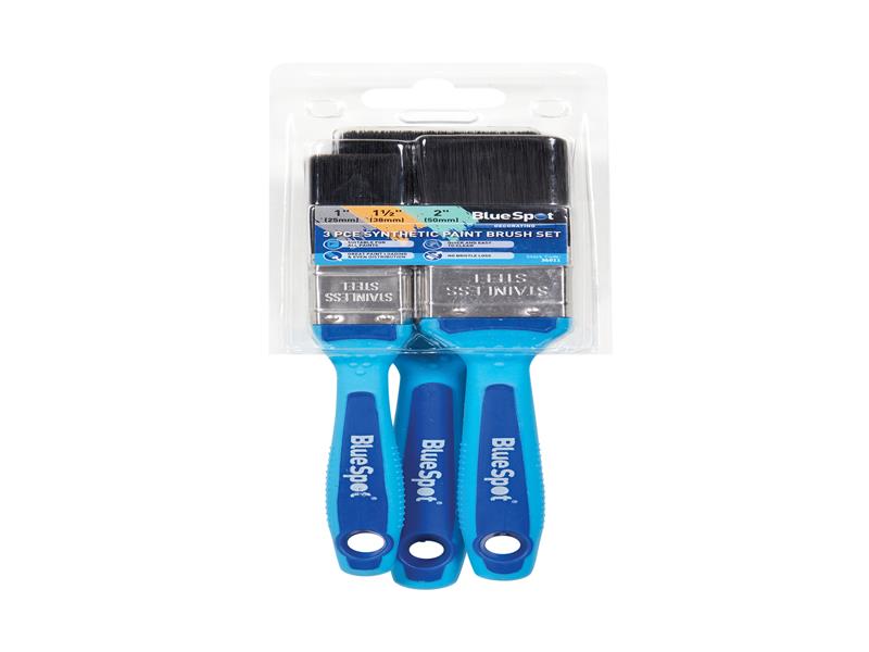BlueSpot Tools Soft Grip Synthetic Paint Brush Set, 3 Piece B/S36011