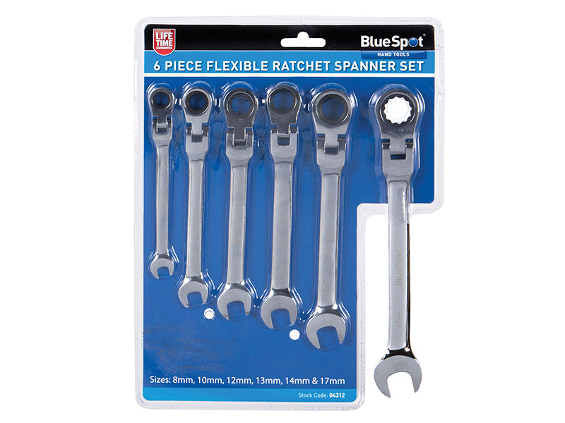BlueSpot Tools Flexible Head Ratchet Set, 6 Piece B/S4312