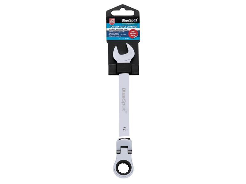 BlueSpot Tools 180° Flexible Head Ratchet Spanner 14mm B/S5109