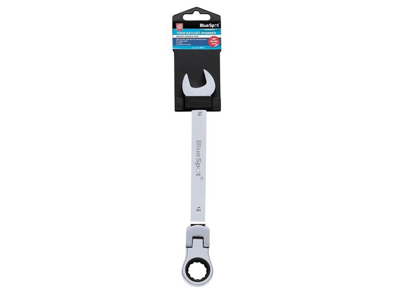 BlueSpot Tools 180° Flexible Head Ratchet Spanner 19mm B/S5115