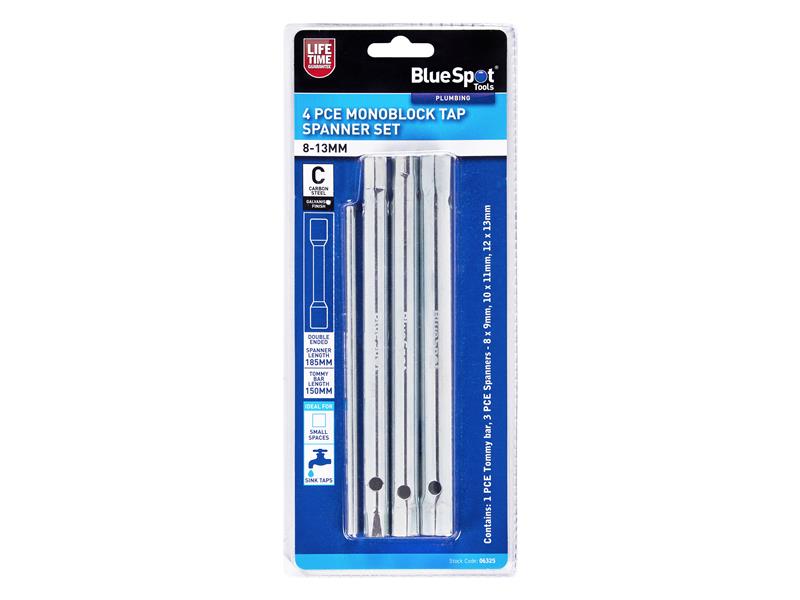 BlueSpot Monoblock Tap Box Spanner Set 3 Piece Length 185mm B/S6325